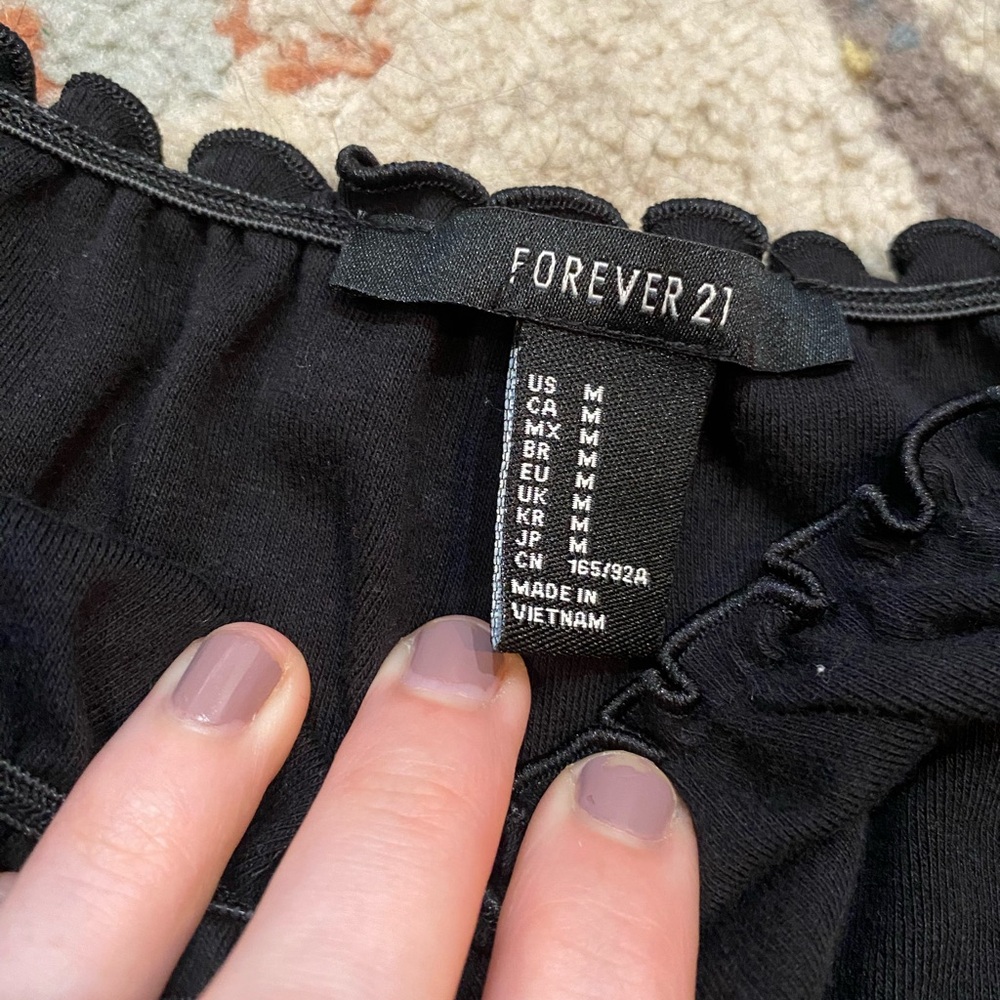 Forever 21 Black Ruffle Trim Top - Picture 2 of 3
